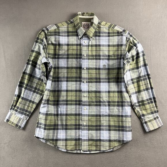Cinch Shirt Mens Size Large Green Long Sleeve Button Up Plaid Western Rodeo - Picture 1 of 9